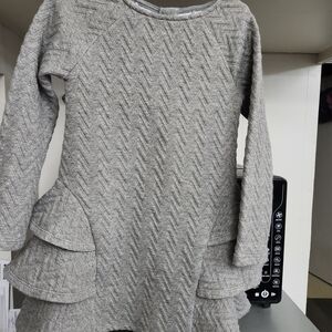 Cat & Jack Textured Gray Dress with Ruffles